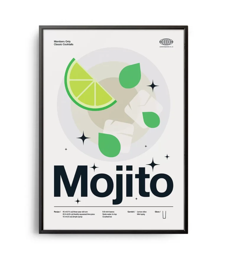 Mid-century modern Mojito Cocktail poster