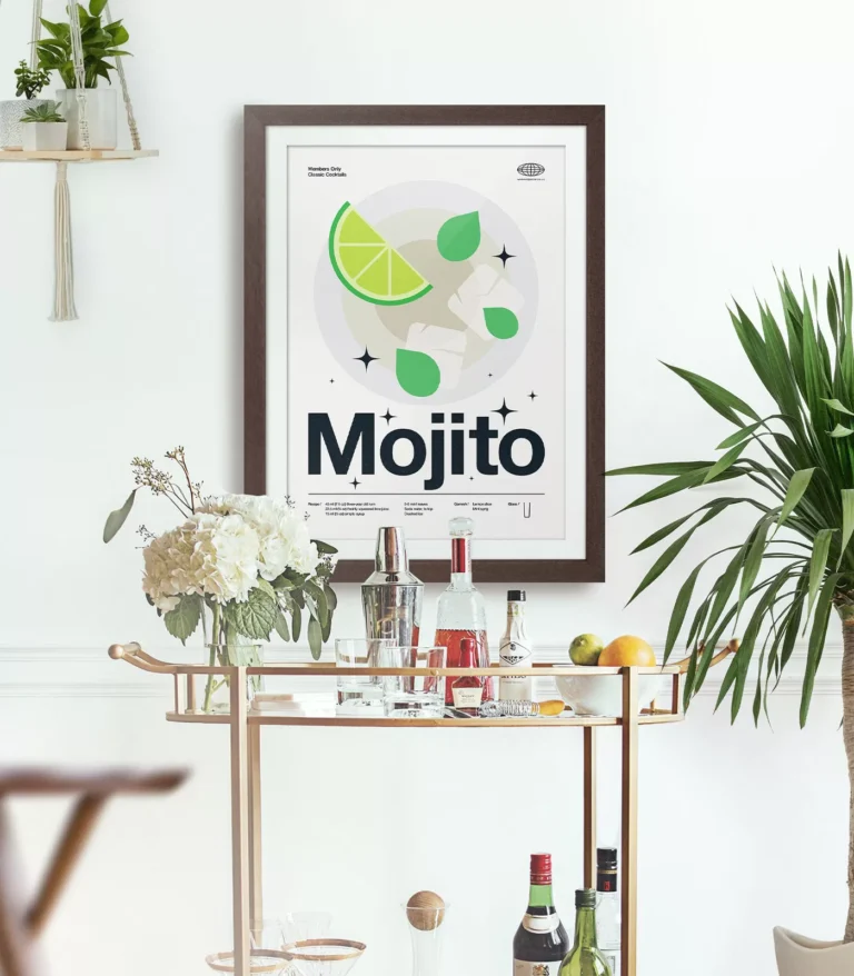 Mid-century modern Mojito Cocktail poster