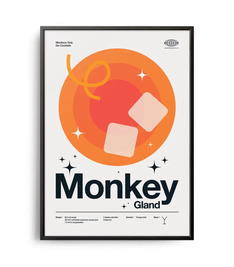 Mid-century modern Monkey Gland Cocktail poster