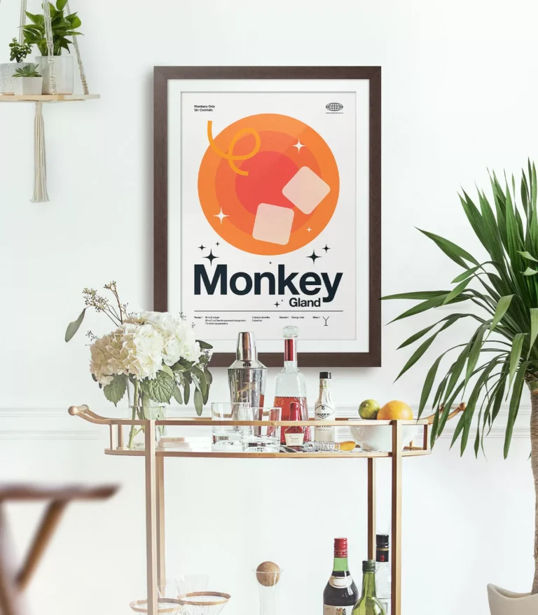 Mid-century modern Monkey Gland Cocktail poster