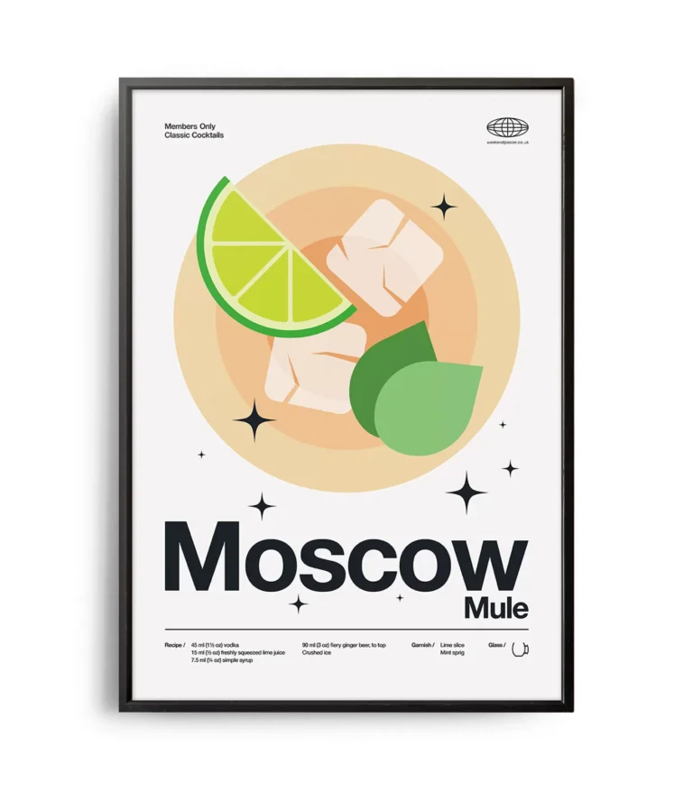 Mid-century modern Moscow Mule Cocktail poster