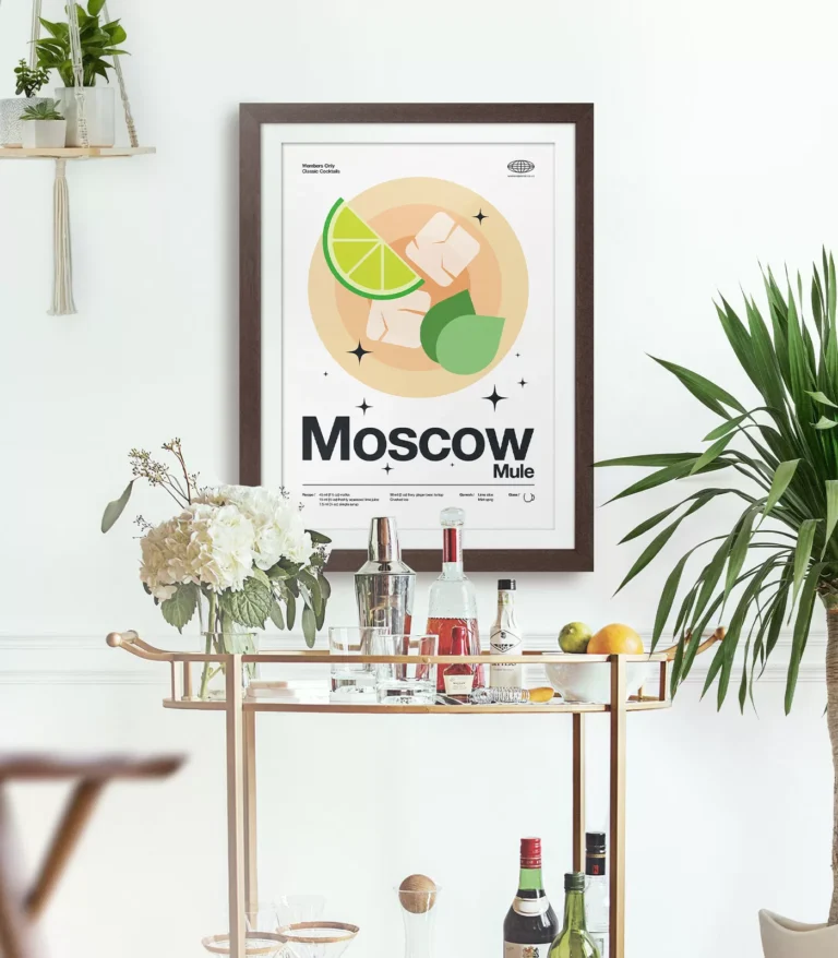 Mid-century modern Moscow Mule Cocktail poster