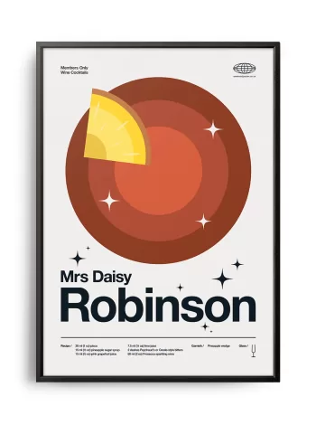 Mid-century modern Mrs Daisy Robinson Cocktail poster