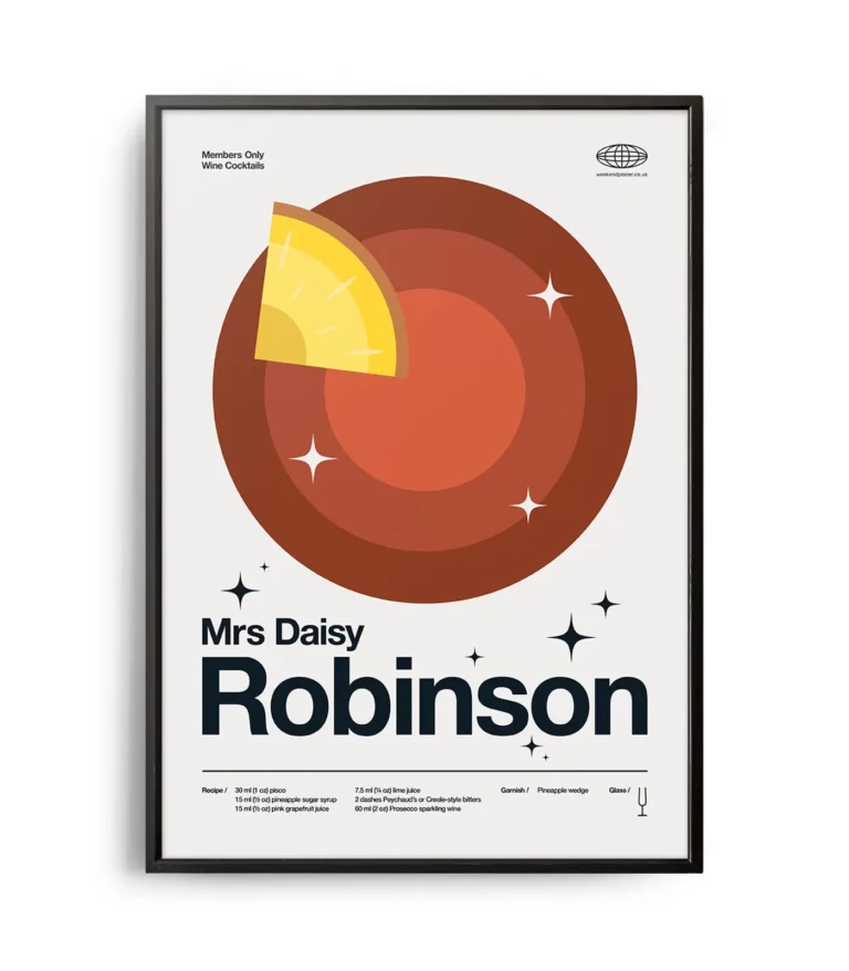 Mid-century modern Mrs Daisy Robinson Cocktail poster