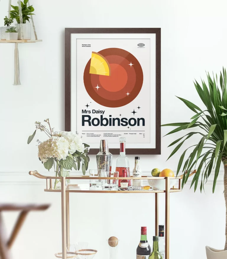 Mid-century modern Mrs Daisy Robinson Cocktail poster