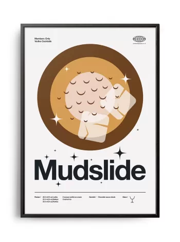 Mid-century modern Mudslide Cocktail poster