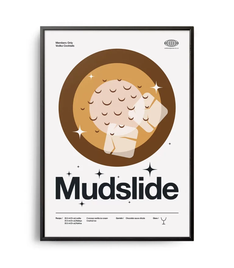 Mid-century modern Mudslide Cocktail poster