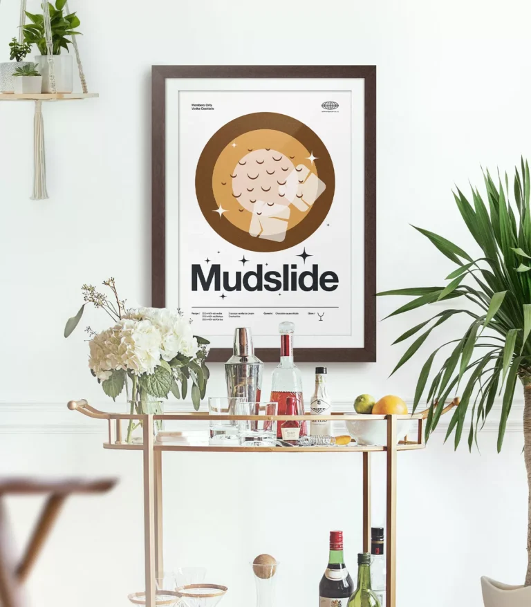 Mid-century modern Mudslide Cocktail poster