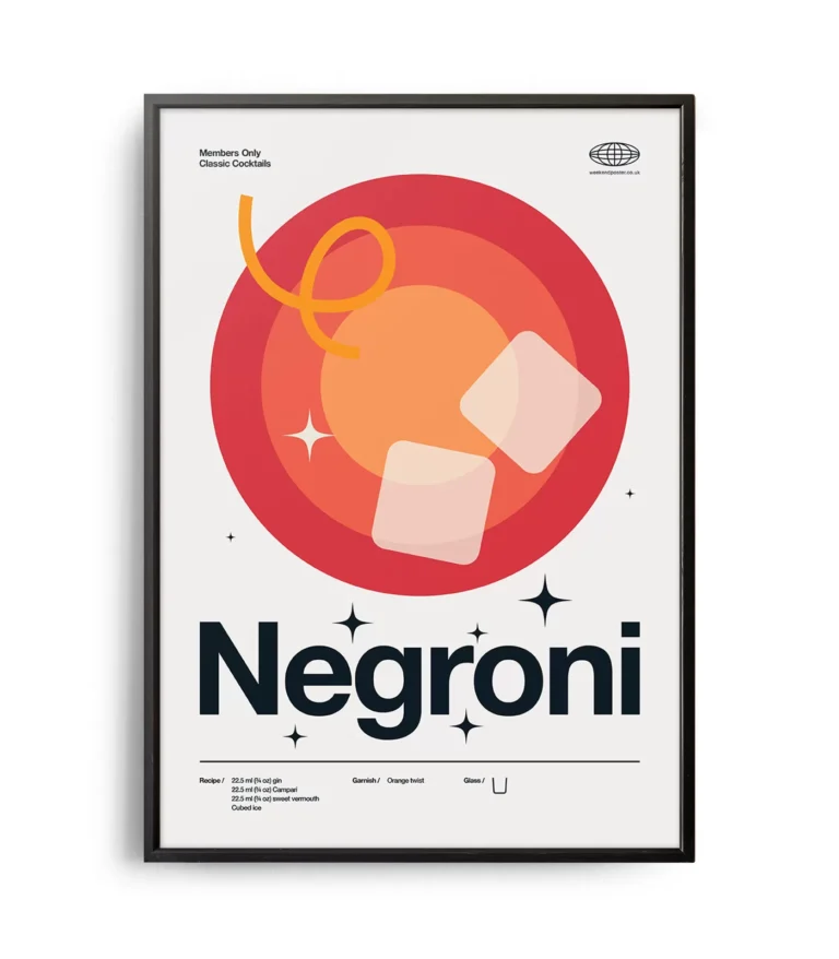 Mid-century modern Negroni Cocktail poster
