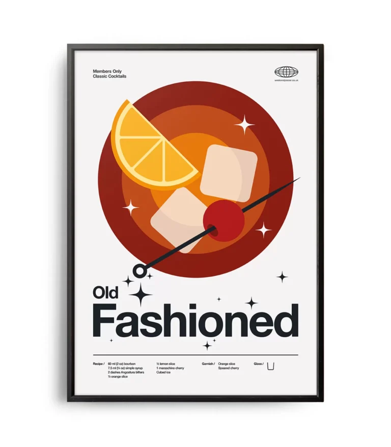 Mid-century modern Old Fashioned Cocktail poster