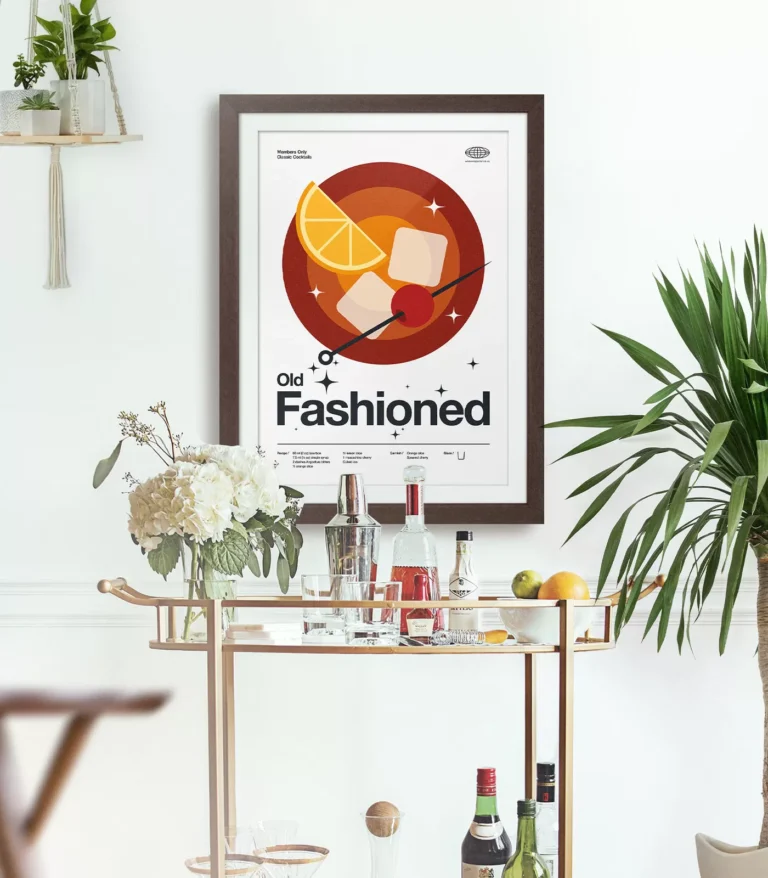 Mid-century modern Old Fashioned Cocktail poster