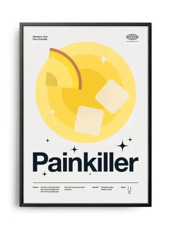 Mid-century modern Painkiller Cocktail poster