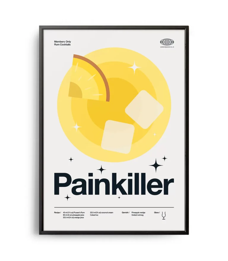 Mid-century modern Painkiller Cocktail poster