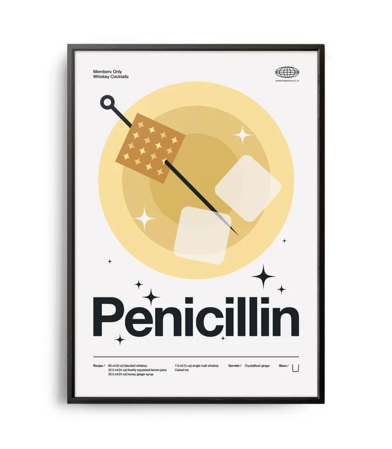 Mid-century modern Penicillin Cocktail poster