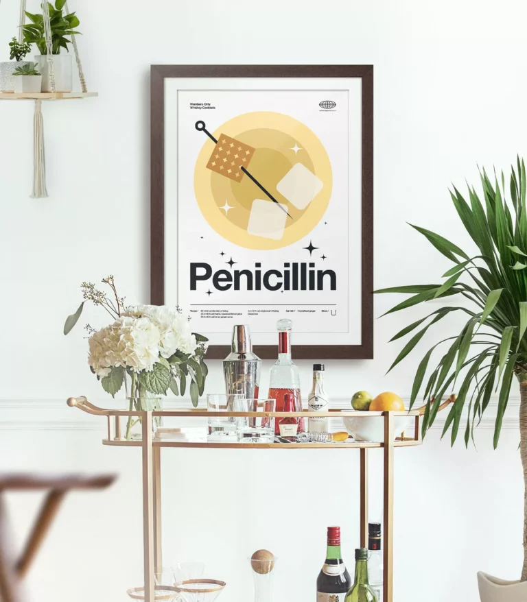 Mid-century modern Penicillin Cocktail poster