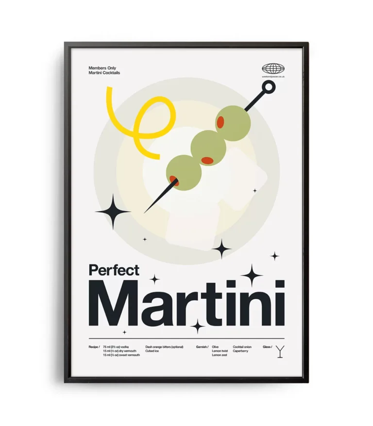 Mid-century modern Perfect Martini Cocktail poster