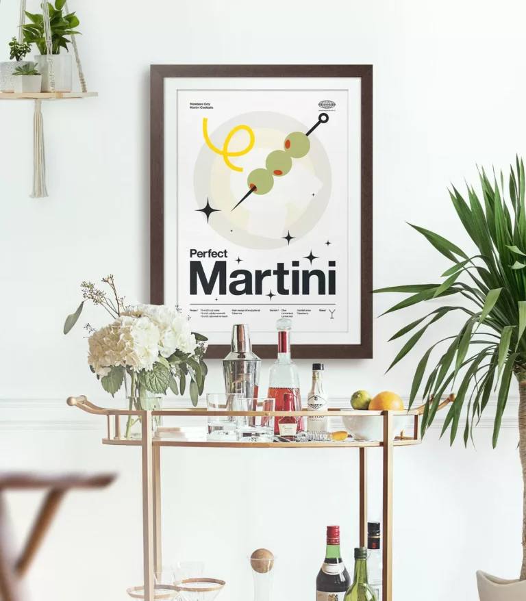 Mid-century modern Perfect Martini Cocktail poster