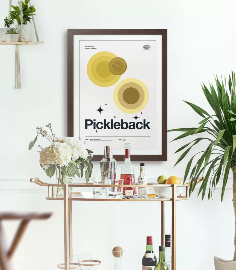 Mid-century modern Pickleback Cocktail poster