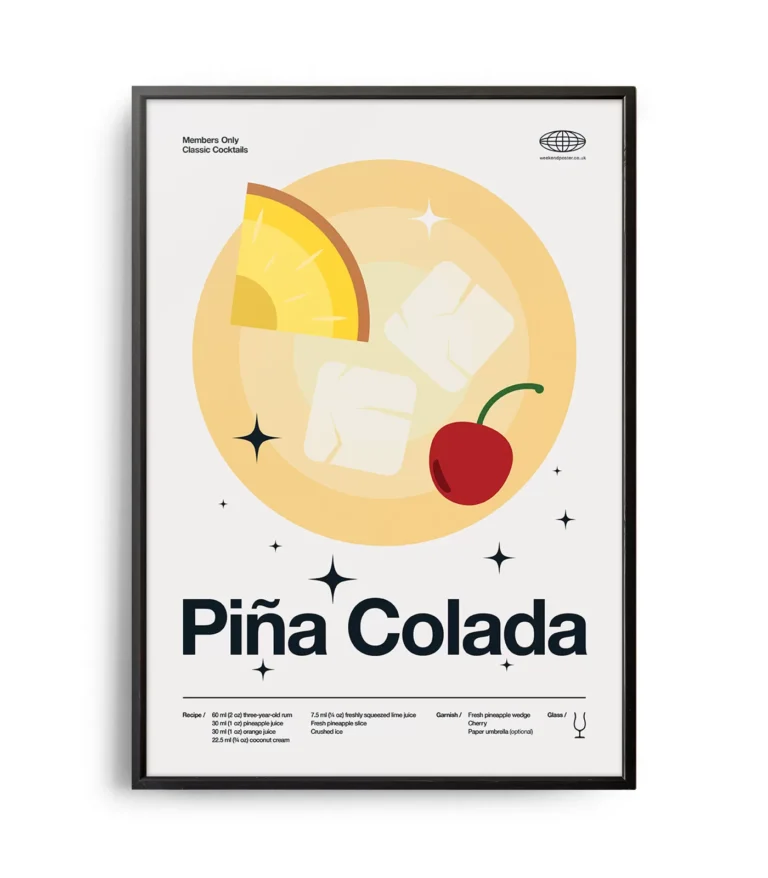 Mid-century modern Piña Colada Cocktail poster