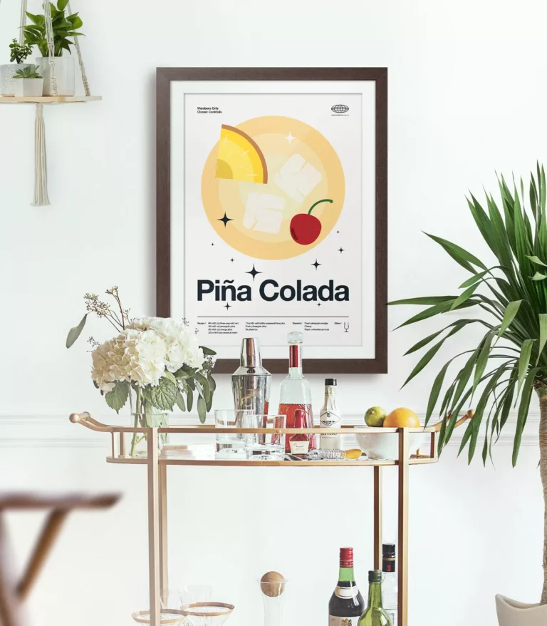 Mid-century modern Piña Colada Cocktail poster