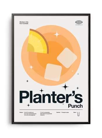 Mid-century modern Planter's Punch Cocktail poster