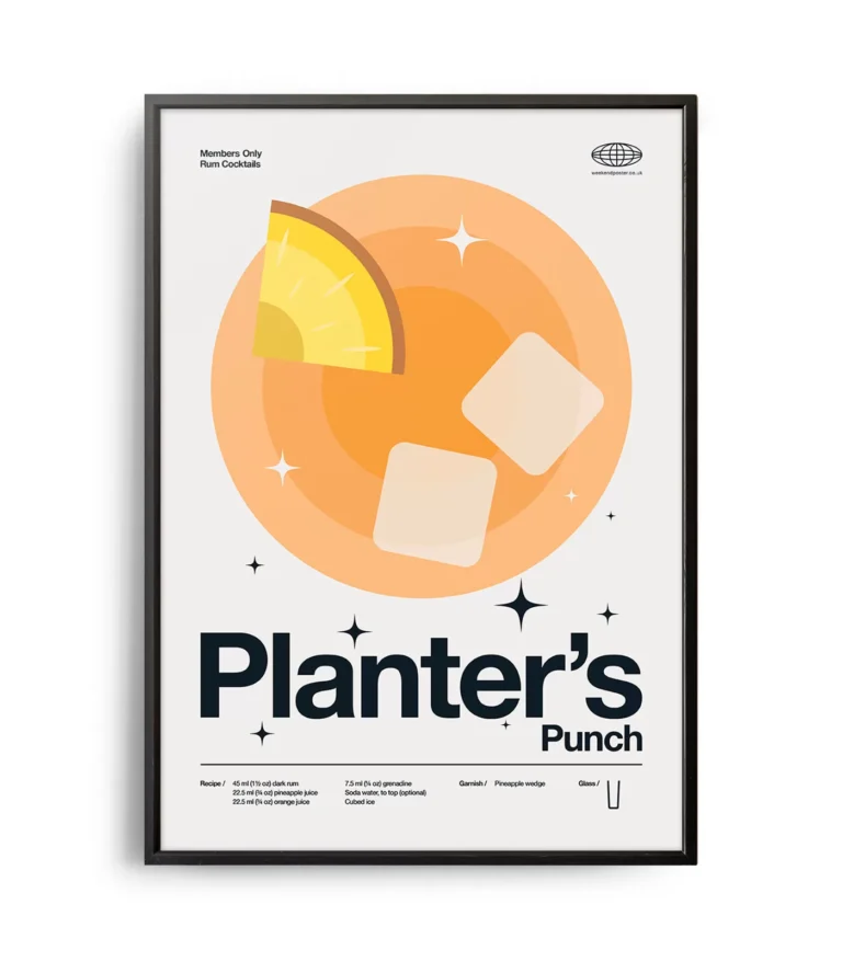 Mid-century modern Planter's Punch Cocktail poster
