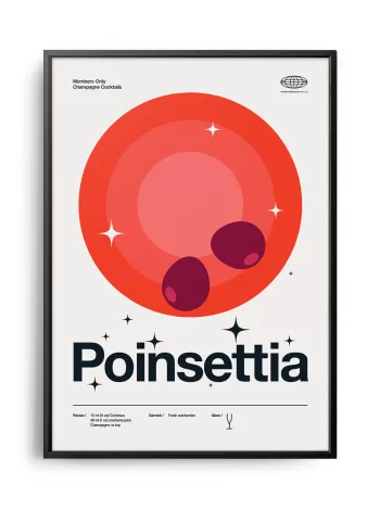 Mid-century modern Poinsettia Cocktail poster