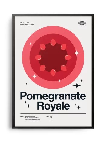 Mid-century modern Pomegranate Royale Cocktail poster