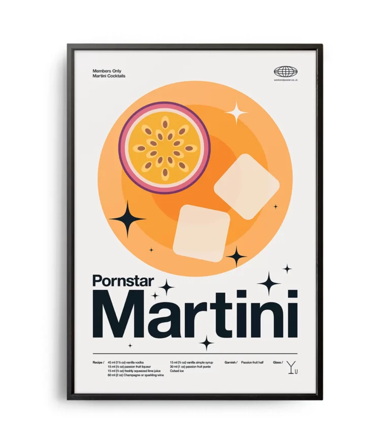 Mid-century modern Pornstar Martini Cocktail poster