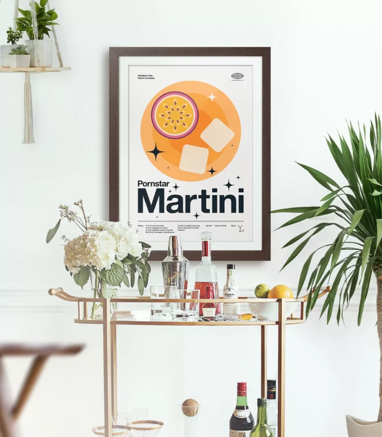 Mid-century modern Pornstar Martini Cocktail poster