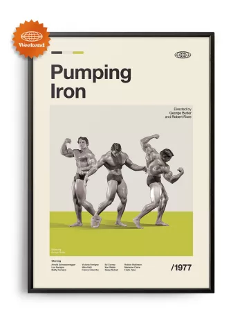 Mid-century modern Pumping Iron movie poster