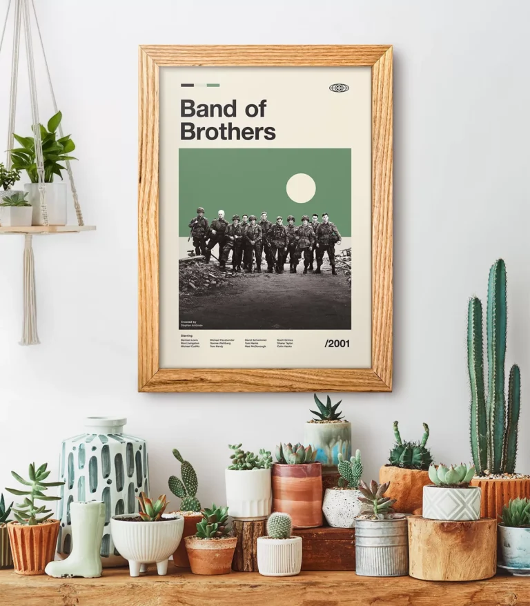 Mid-century modern Band of Brothers TV series poster