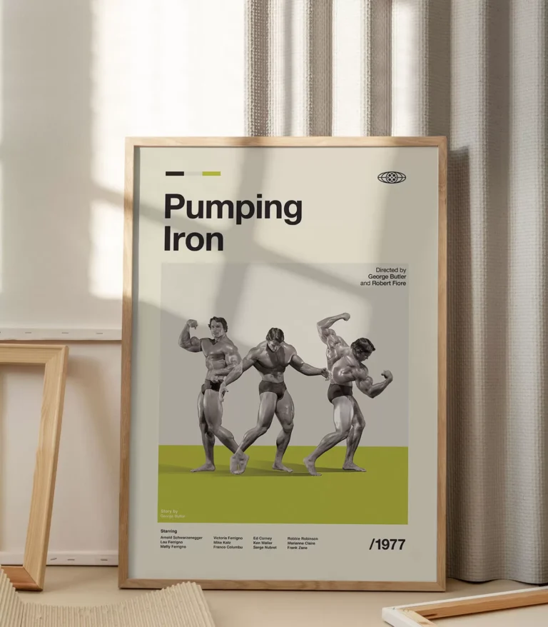 Mid-century modern Pumping Iron movie poster