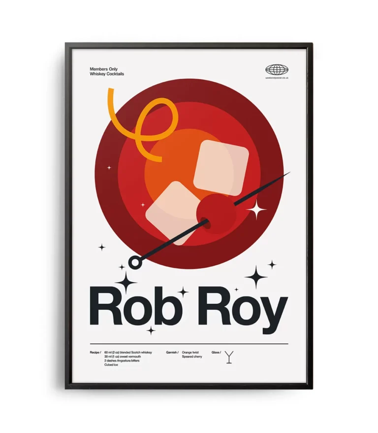 Mid-century modern Rob Roy Cocktail poster