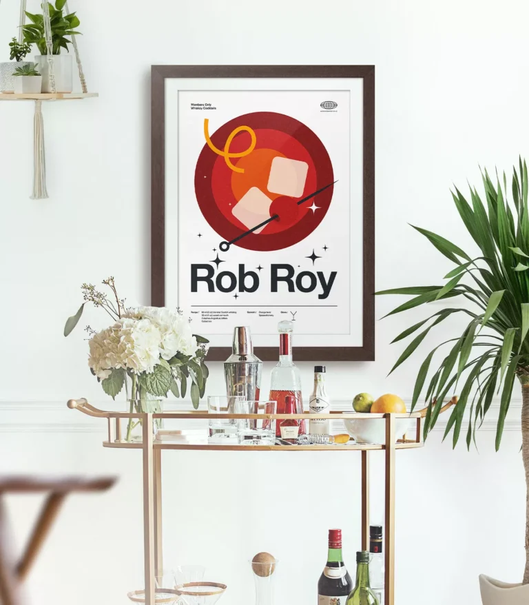 Mid-century modern Rob Roy Cocktail poster