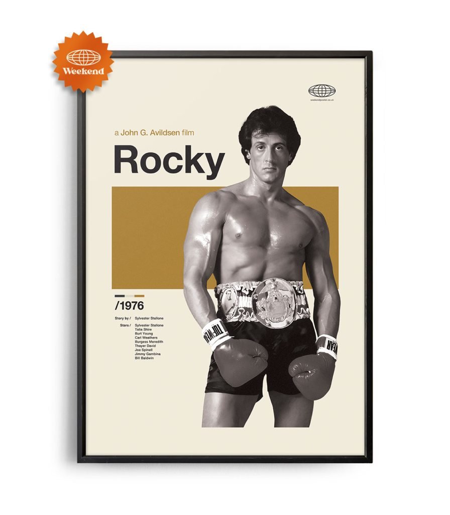 Mid Century Modern Rocky Movie Poster Weekend Poster