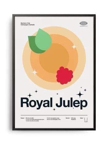 Mid-century modern Royal Julep Cocktail poster