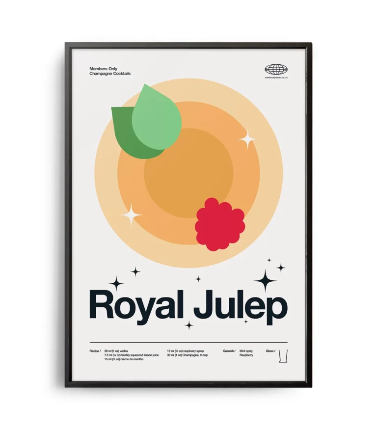 Mid-century modern Royal Julep Cocktail poster