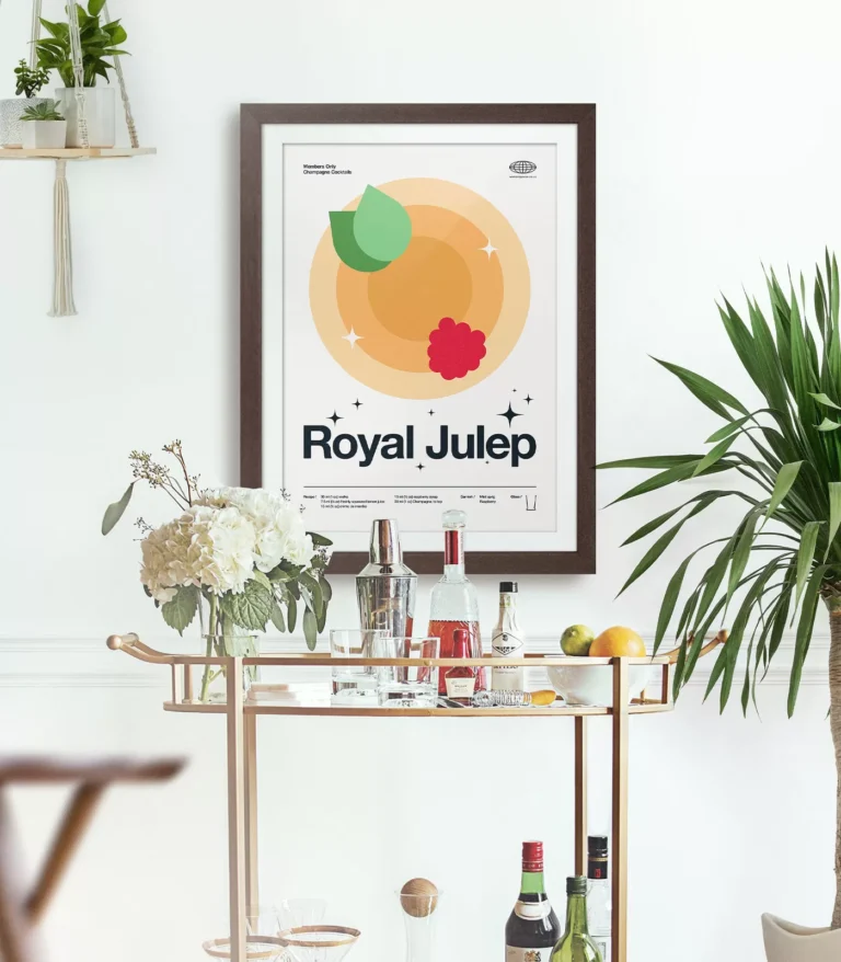 Mid-century modern Royal Julep Cocktail poster