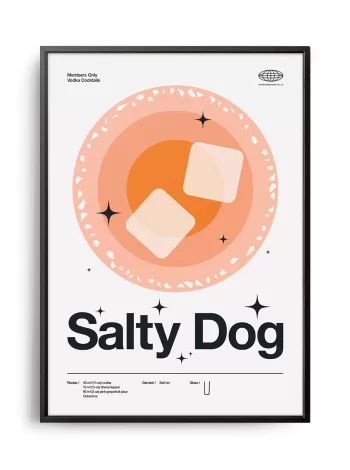 Mid-century modern Salty Dog Cocktail poster