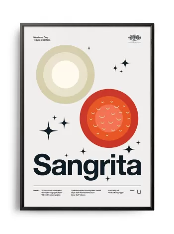 Mid-century modern Sangrita Cocktail poster