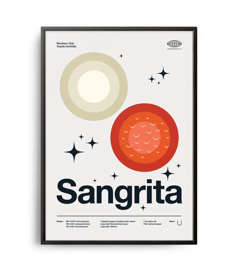 Mid-century modern Sangrita Cocktail poster