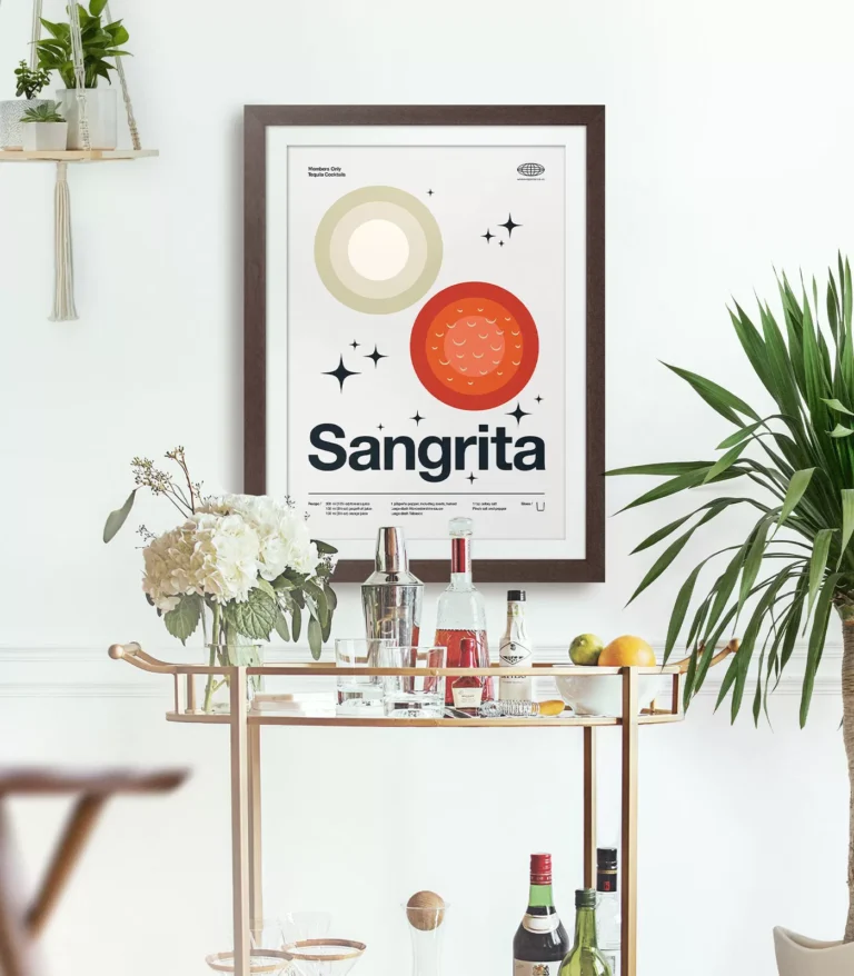 Mid-century modern Sangrita Cocktail poster