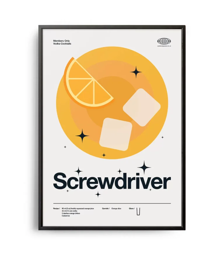 Mid-century modern Screwdriver Cocktail poster