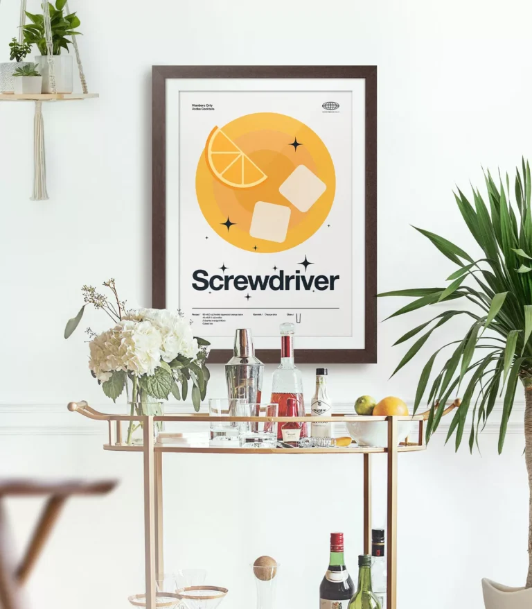Mid-century modern Screwdriver Cocktail poster