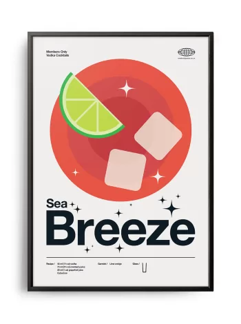 Mid-century modern Sea Breeze Cocktail poster
