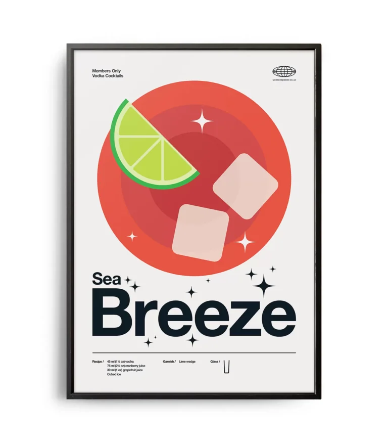 Mid-century modern Sea Breeze Cocktail poster
