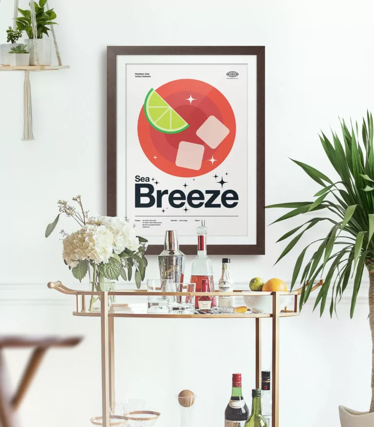 Mid-century modern Sea Breeze Cocktail poster