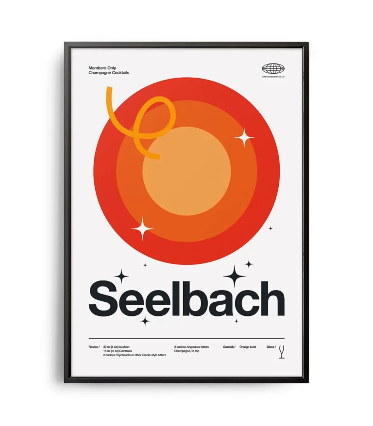 Mid-century modern Seelbach Cocktail poster