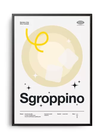 Mid-century modern Sgroppino Cocktail poster